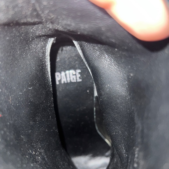 PAIGE Hadley Black Pebbled Leather Heeled Ankle Booties NWOT Women's Size 7 - Picture 7 of 7